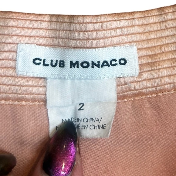 Club Monaco Women's Peach A-Line Above The Knee Lined Mini Flare Skirt - Picture 5 of 8